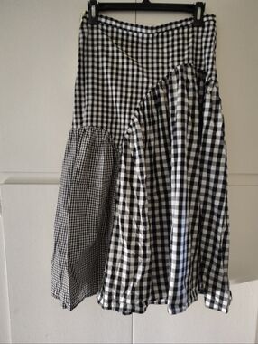 Sandy Liang X Target Gingham Skirt Mixed Black White Patchwork Size 4
